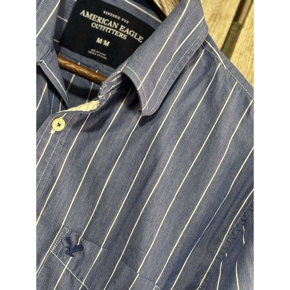 American Eagle Striped Button-Down Shirt - Vintage Fit Medium - Picture 2 of 7